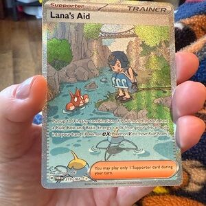 Pokemon Trainer Card with Blue and Orange Accents
